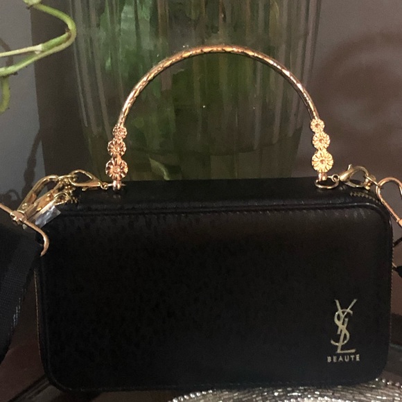 Yves Saint Laurent Beaute Makeup  Cosmetics Hard Case in to crossbody bag - Picture 7 of 17